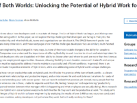 The Best of Both Worlds: Unlocking the Potential of Hybrid Work for Software Engineers